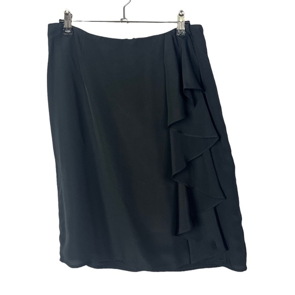 Merona Black Ruffle Side Straight Pencil Skirt 6 - Picture 1 of 6
